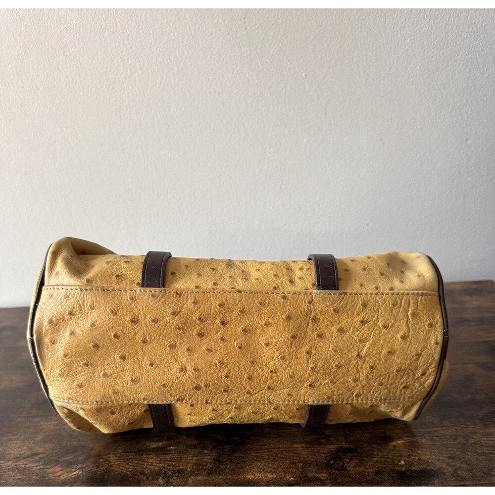 Dooney & Bourke 1975 Ostrich Leather -Yellow Handbag/Purse - Picture 4 of 9